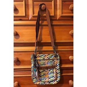 Fossil Canvas Crossbody Bag